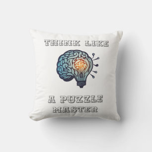 Think Like a Puzzle Master Throw Pillow