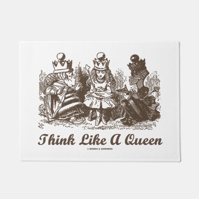 Think Like A Queen Wonderland Advice Alice Humour Doormat (Front)