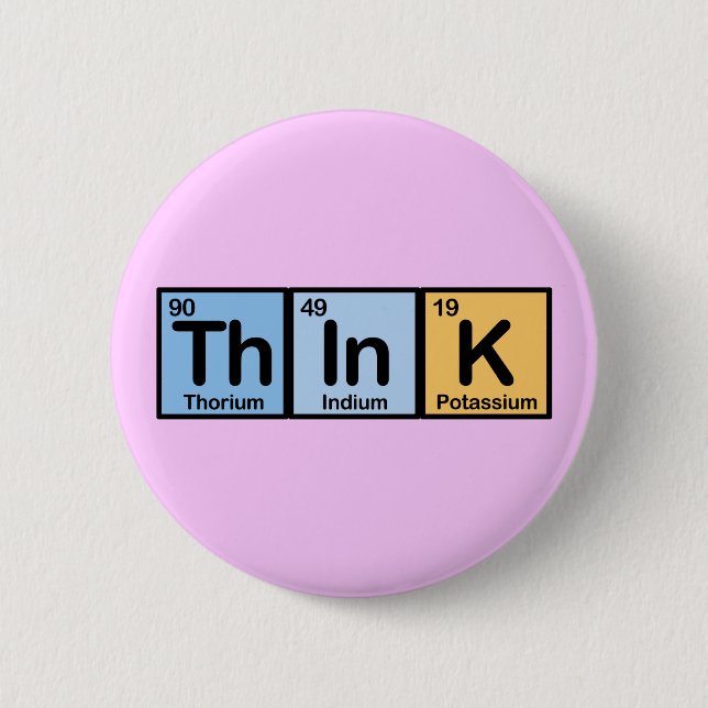 Think made of Elements 2 Inch Round Button (Front)