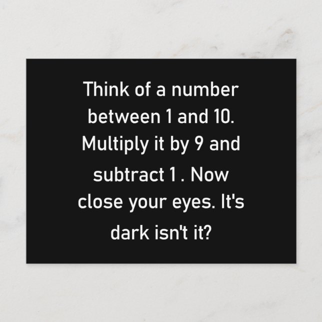 Think of a number between 1 and 10..| sarcastic gi postcard (Front)