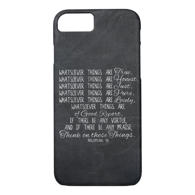 Think on These Things Christian Bible Scripture Case-Mate iPhone Case (Back)