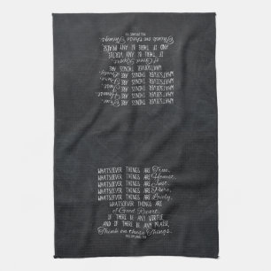 Think on These Things Christian Bible Scripture Kitchen Towel