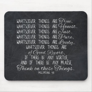 Think on These Things Christian Bible Scripture Mouse Pad