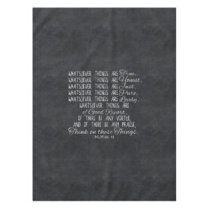 Think on These Things Christian Bible Scripture Tablecloth