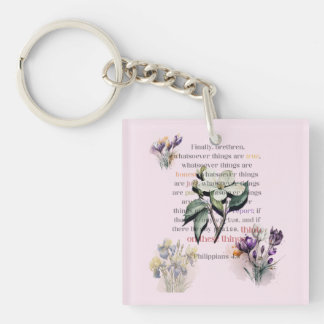 Think on These Things Scripture Keychain