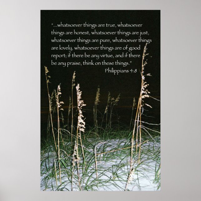 Think on these Things Scripture poster - Version B (Front)