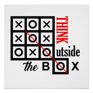think outside box text message smart tic tac toe c poster