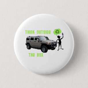 Think Outside the Box! 2 Inch Round Button