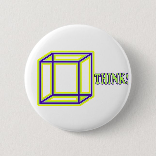 Think Outside the Box! 2 Inch Round Button (Front)