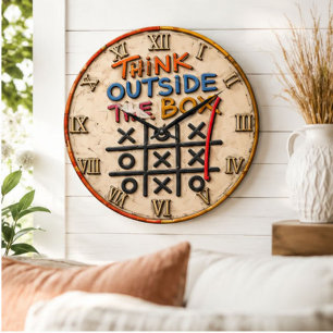 Think Outside the Box Classroom Decor Large Clock