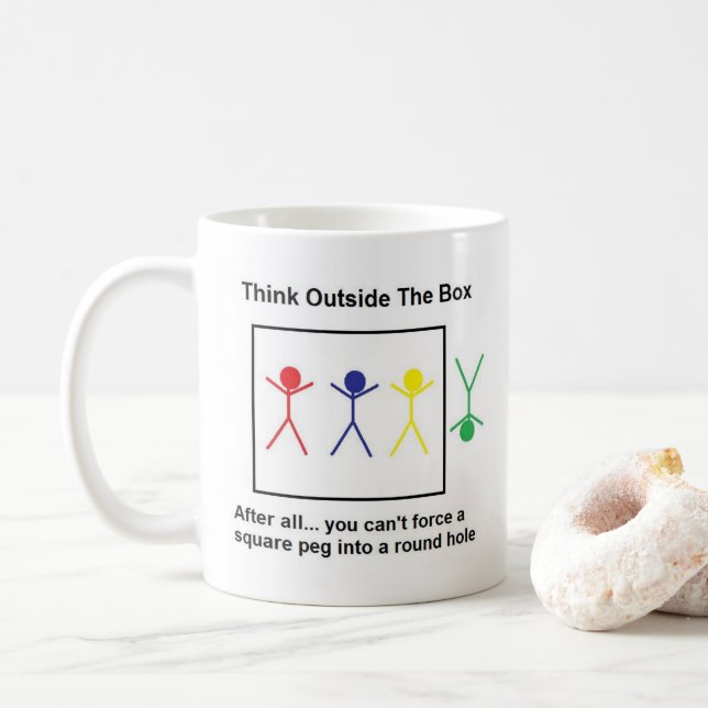 Think Outside the Box Coffee Mug (With Donut)