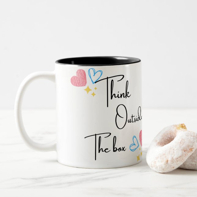 Think Outside the box -Creative inspiration mug (With Donut)