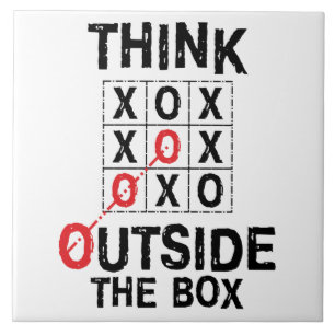Think Outside The Box Funny Cool Creative Sayings  Tile