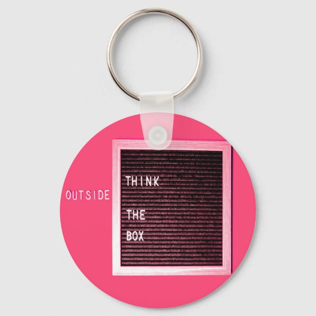 Think Outside The BOX, Get Creative Keychain (Front)