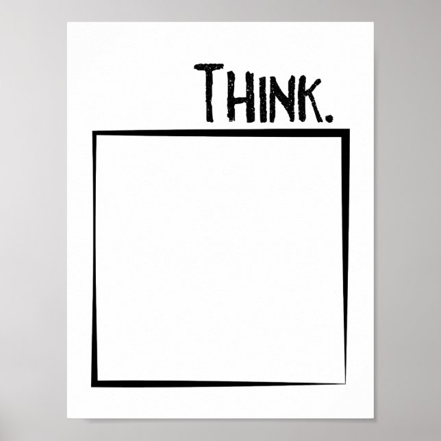Think Outside The Box Literal Typography Poster (Front)