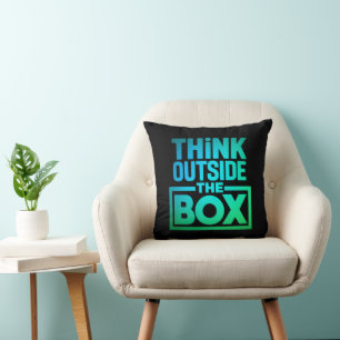 Think Outside The Box, Motivational Quote Throw Pillow