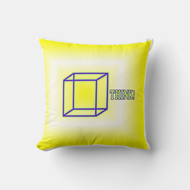 Think Outside the Box! Throw Pillow (Front)