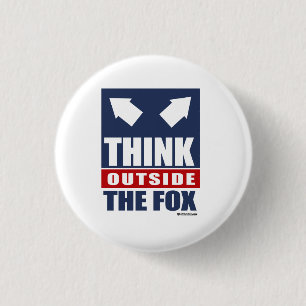 Think outside the fox 1 inch round button