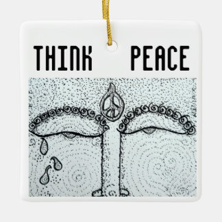 Think Peace Ceramic Ornament