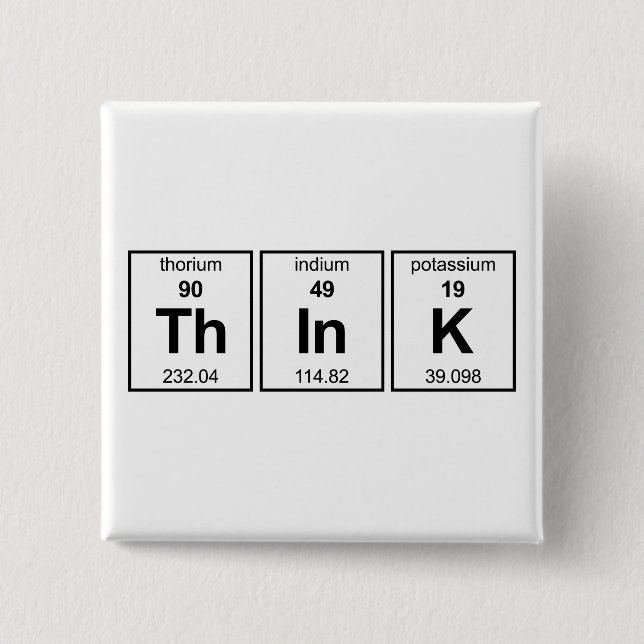 ThInK Periodic Table 2 Inch Square Button (Front)