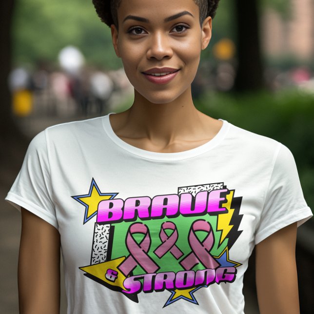 Think Pink Cancer Awareness (Retro 90's Style) T-Shirt (Creator Uploaded)
