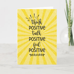 think positive feel positive mental health card
