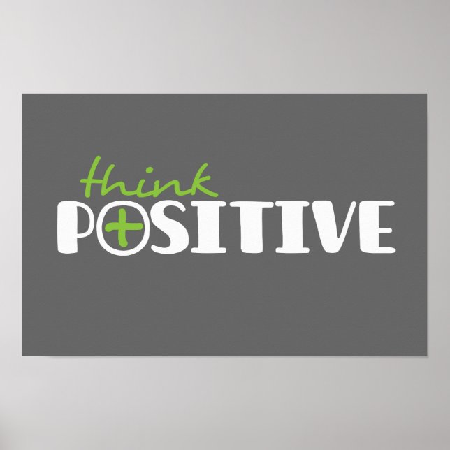 Think positive graphic square poster (Front)