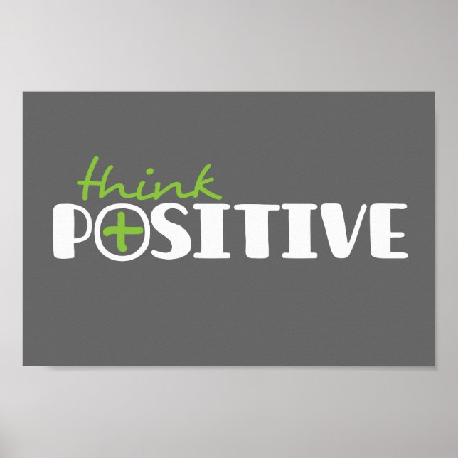 Think positive graphic square poster (Front)