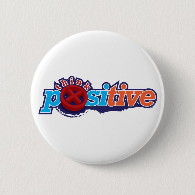Think Positive Keychain & Button (Front)