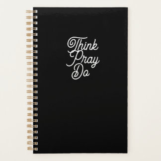 Think Pray Do Black Modern Planner