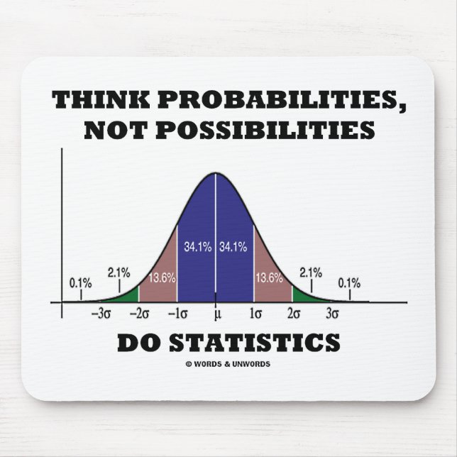 Think Probabilities, Not Possibilities Statistics Mouse Pad (Front)
