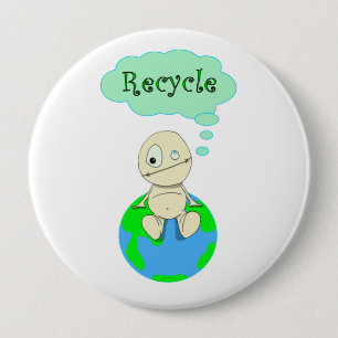Think...Recycle 4 Inch Round Button
