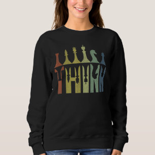 Think Retro Vintage Chess Pieces Player Chess Coa Sweatshirt