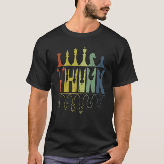 Think Retro Vintage Chess Pieces Player  Chess Coa T-Shirt