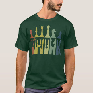Think Retro Vintage Chess Pieces Player Gifts Ches T-Shirt