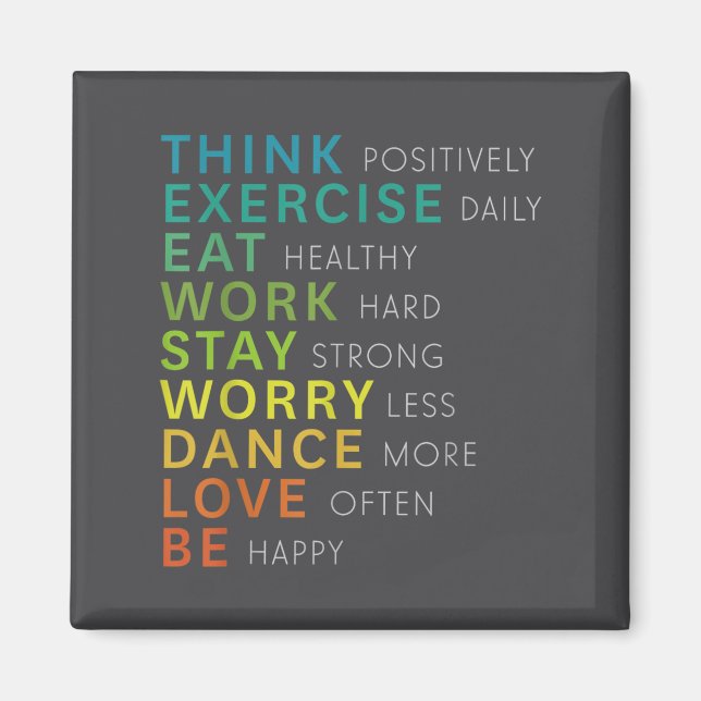 Think Sitive Affirmation Insrational Motivational  Magnet (Front)