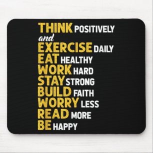 Think Sitively Exercise Daily Gym Workout Motivati Mouse Pad