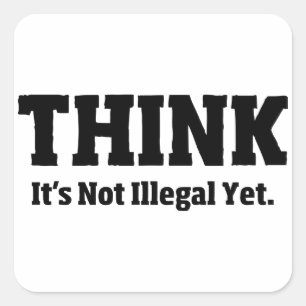 Think Square Sticker