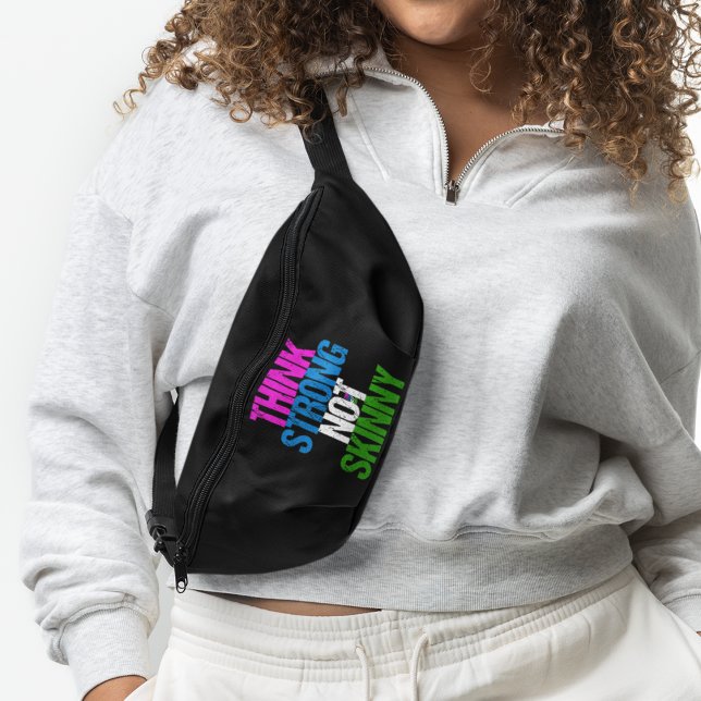Think Strong Not Skinny Motivational Fitness Fanny Pack (Creator Uploaded)
