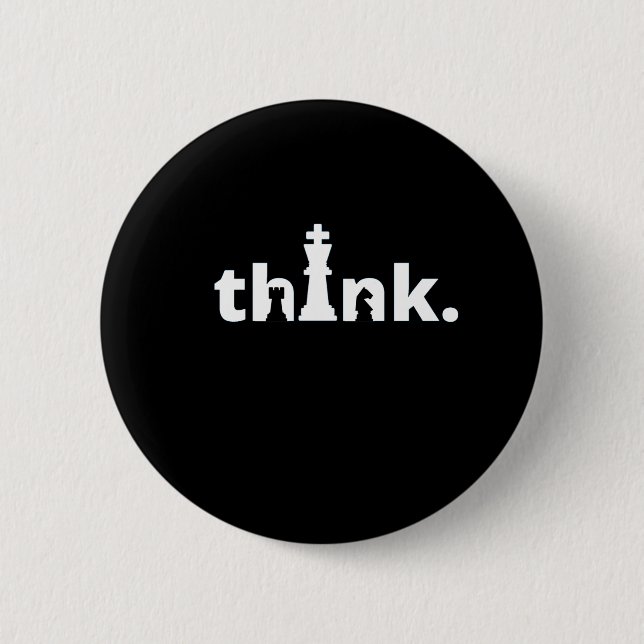 think,think chess 2 inch round button (Front)