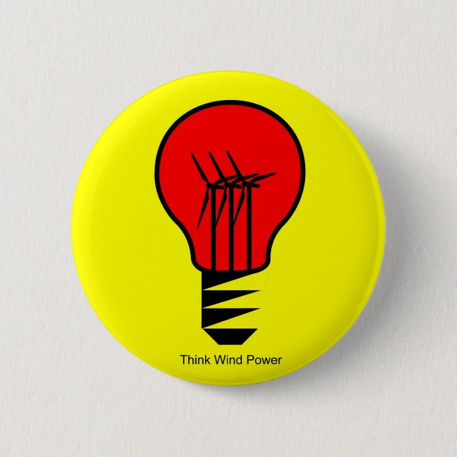 Think Wind Power 2 Inch Round Button (Front)