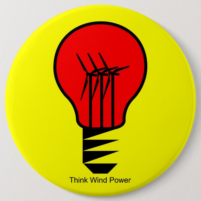 Think Wind Power 6 Inch Round Button (Front)