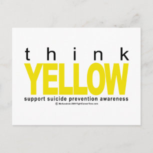Think YELLOW Suicide Prevention Postcard