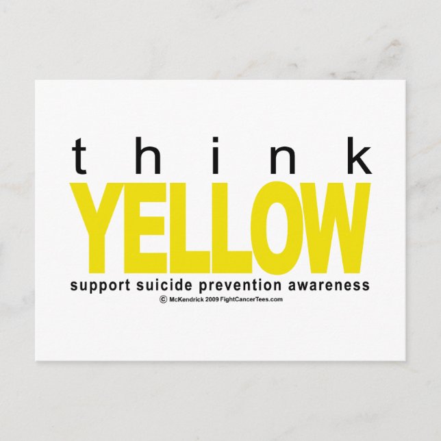 Think YELLOW Suicide Prevention Postcard (Front)