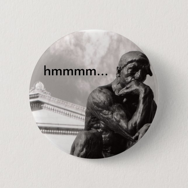 Thinker 2 Inch Round Button (Front)