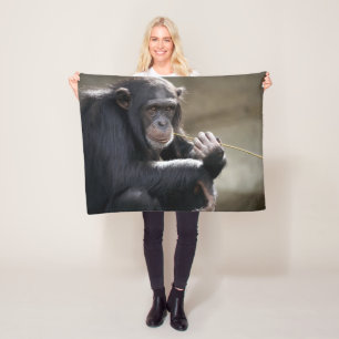 Thinking About Monkeying Around Fleece Blanket