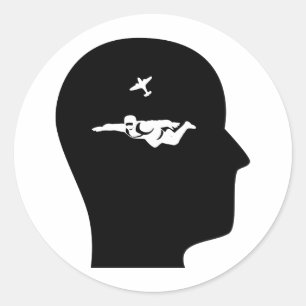 Thinking About Skydiving Classic Round Sticker