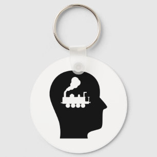 Thinking About Trains Keychain