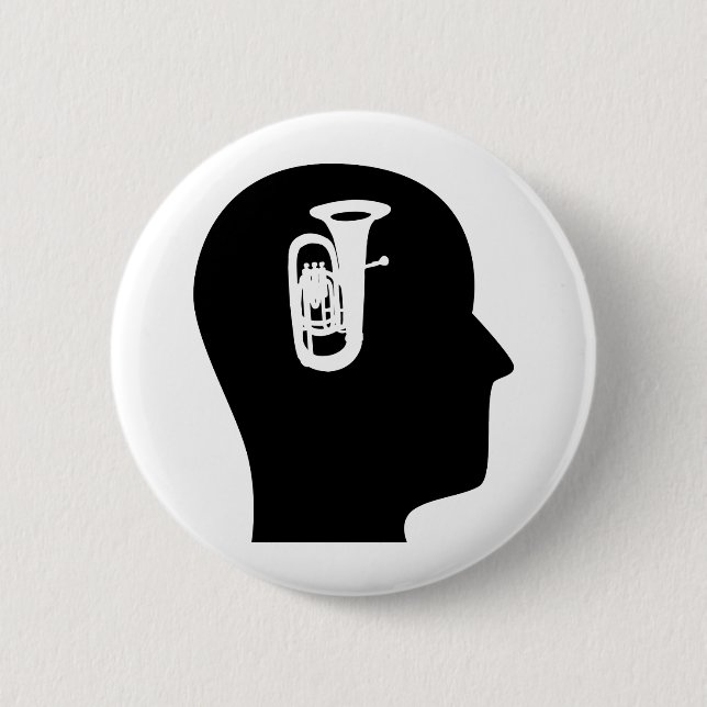 Thinking About Tuba 2 Inch Round Button (Front)