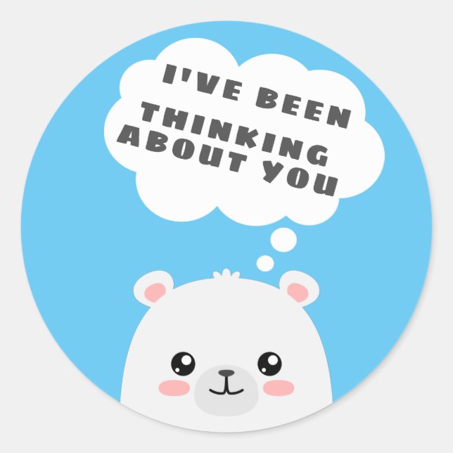 Thinking about you classic round sticker (Front)